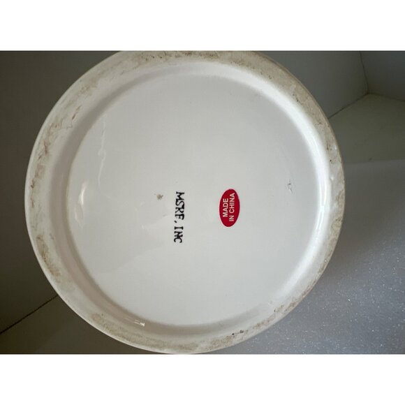 Retro Ceramic Kitchen Canister Hinged Lid Gasket Baking Pattern White Yellow Red - Picture 8 of 10